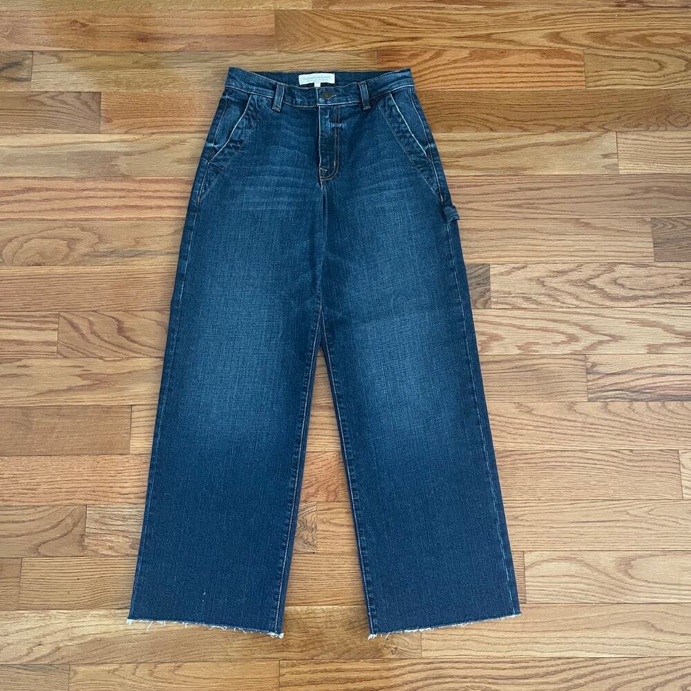 Current Elliott Womens 23 Painter Wide Leg Jeans Blue Zenith Wash Utility Rigid